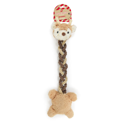 Rosewood Cupid & Comet Plush and Rope Rod Reindeer Christmas Dog Toy