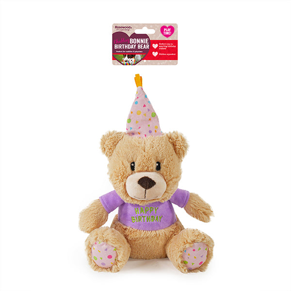 Chubleez Bonnie Birthday Bear Plush Dog Toy