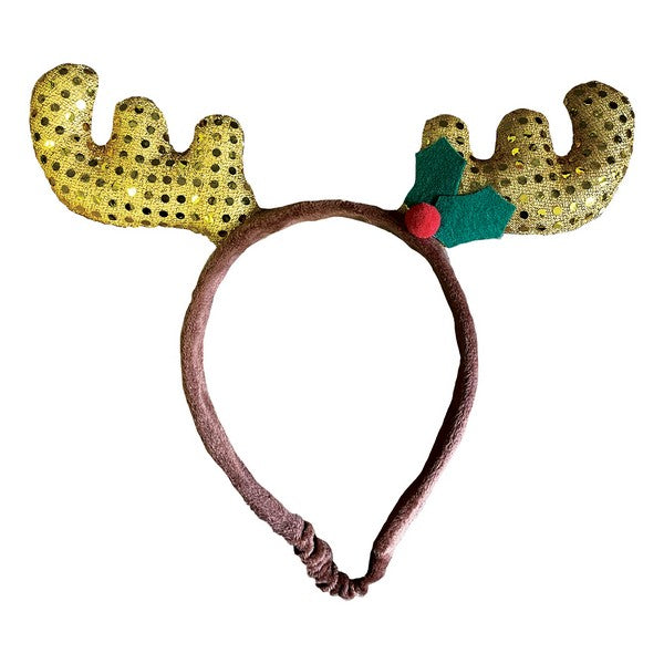 Holly & Robin Glitter Antler Headband for Dogs