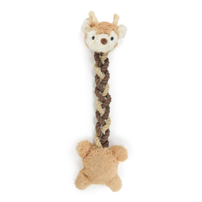 Rosewood Cupid & Comet Plush and Rope Rod Reindeer Christmas Dog Toy