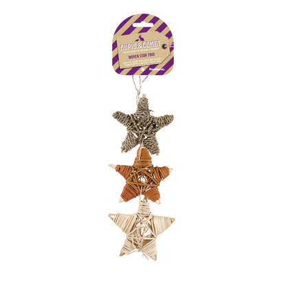 Rosewood Cupid & Comet natural Woven Star Trio Toy for Small Animals