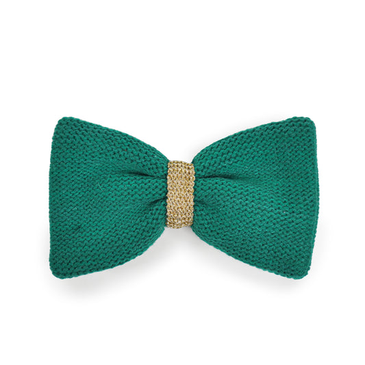 Cupid & Comet Green Knitted Bow Tie for Dogs