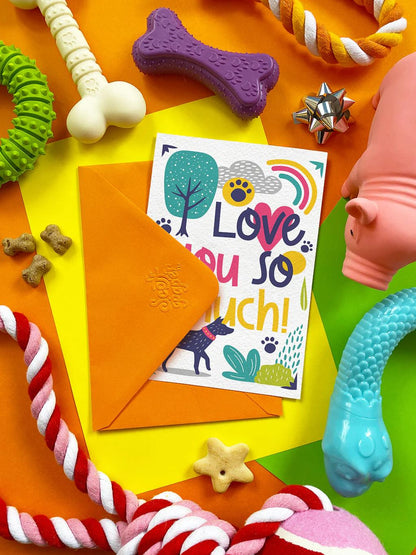 'I Love You So Much' Bacon Flavoured Edible Card For Dogs