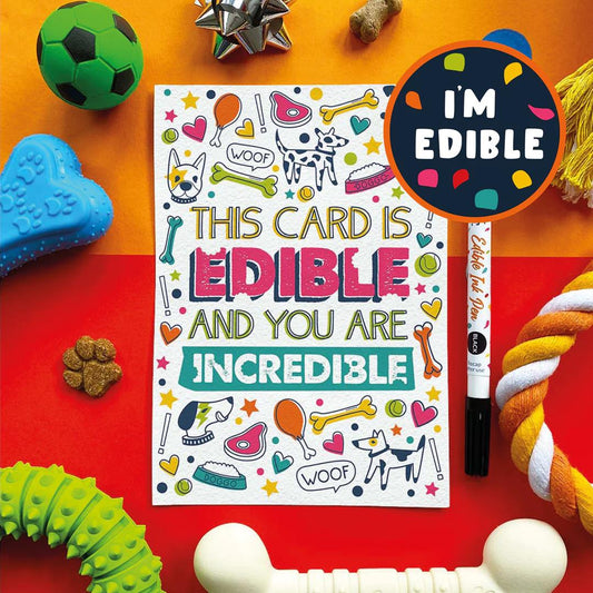 'Edible - Incredible' Chicken Flavoured Edible Card For Dogs