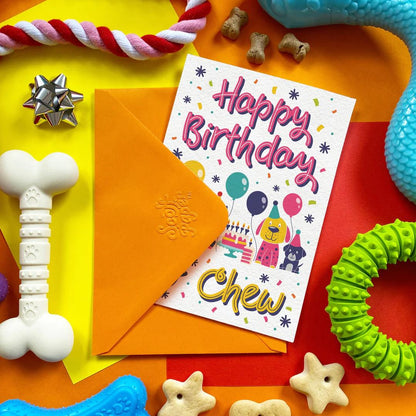 'Happy Birthday To Chew' Bacon Flavoured Edible Card For Dogs