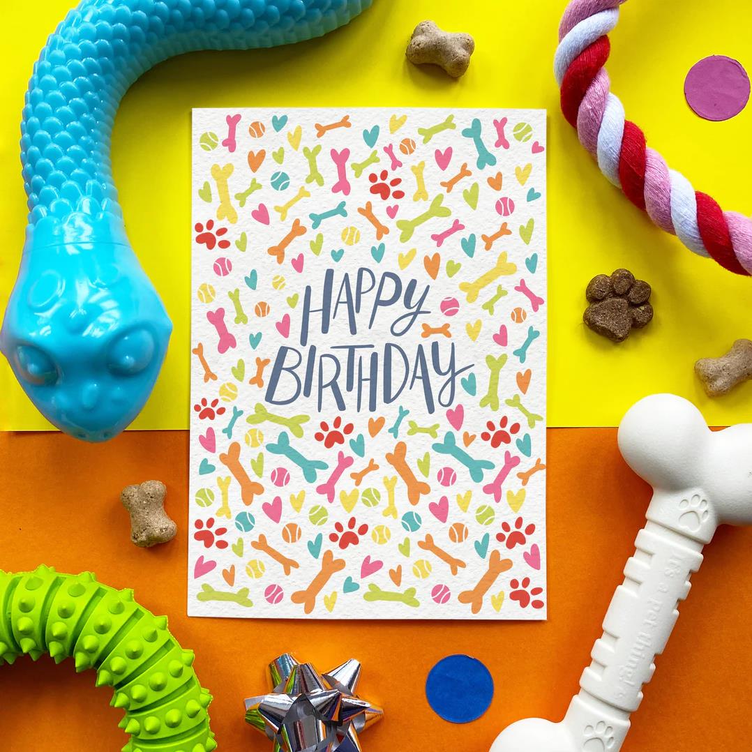 'Happy Birthday Bones' Cheese Flavoured Edible Card For Dogs