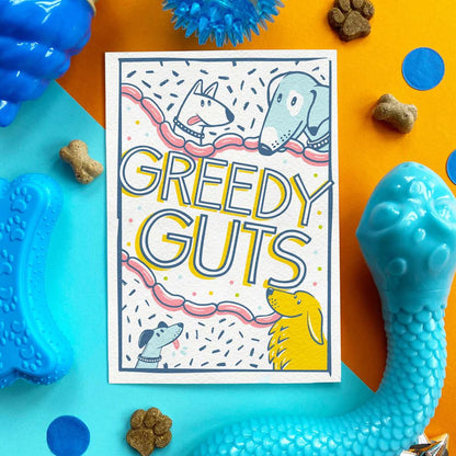 'Greedy Guts' Bacon Flavoured Edible Card For Dogs