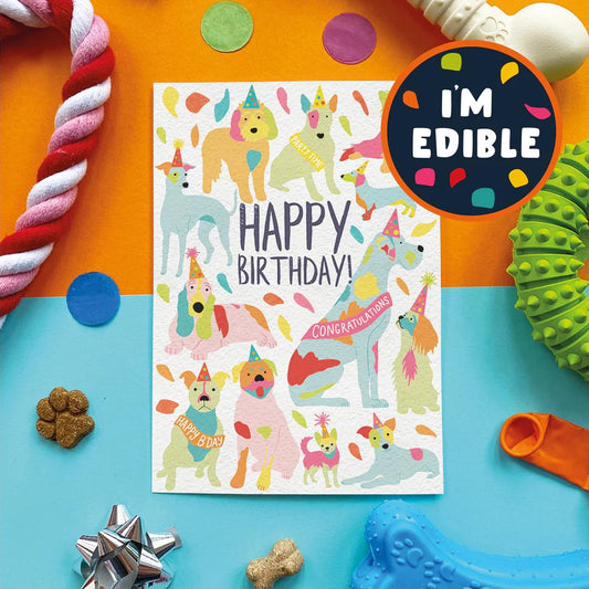 'Happy Birthday Original' Bacon Flavoured Edible Card For Dogs