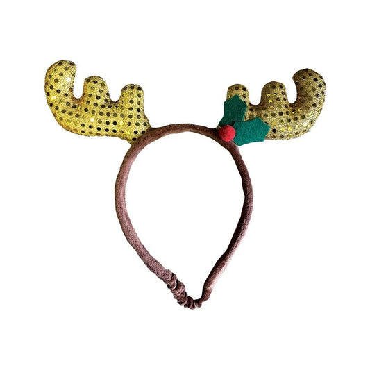 Holly & Robin Glitter Antler Headband for Dogs