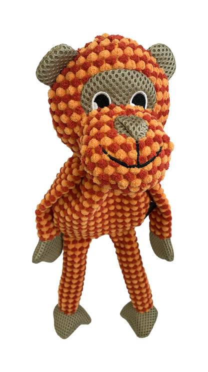 Monkey Plush Dog Toy with Squeaker Assorted Colours