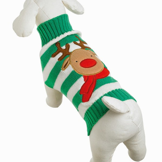 Xmas Knitted Reindeer Dog Jumper