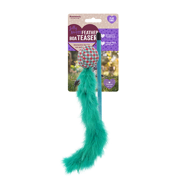 Jolly Moggy Feather Boa Teaser Cat Toy Assorted Colours