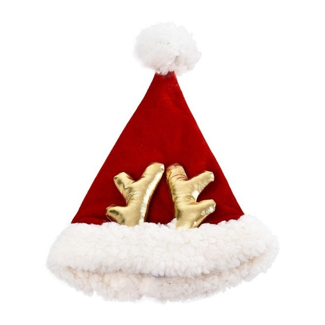 Novelty Santa Hat with Antlers for Dogs