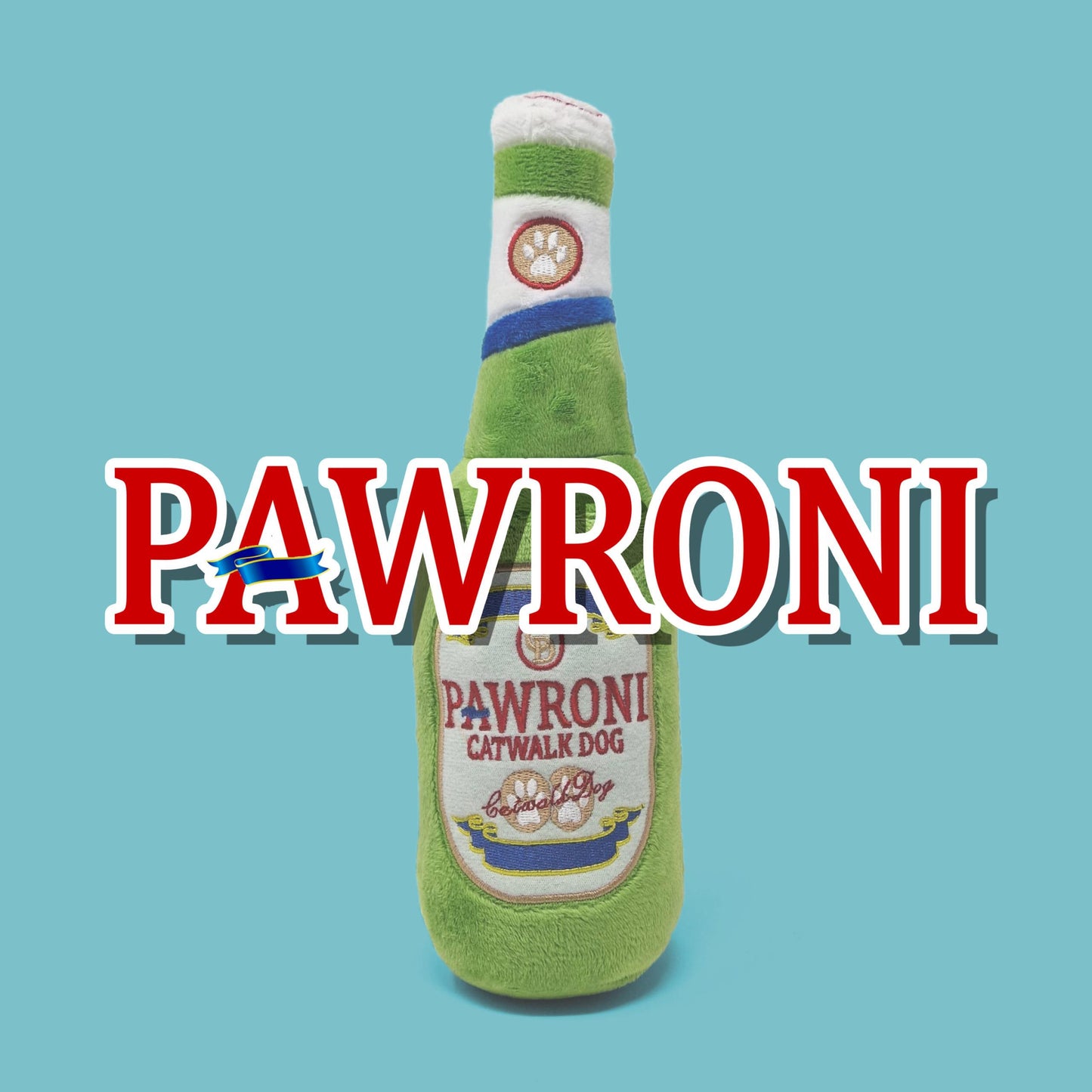 Pawroni Beer Bottle Plush Dog Toy