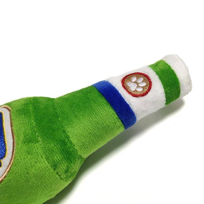 Pawroni Beer Bottle Plush Dog Toy