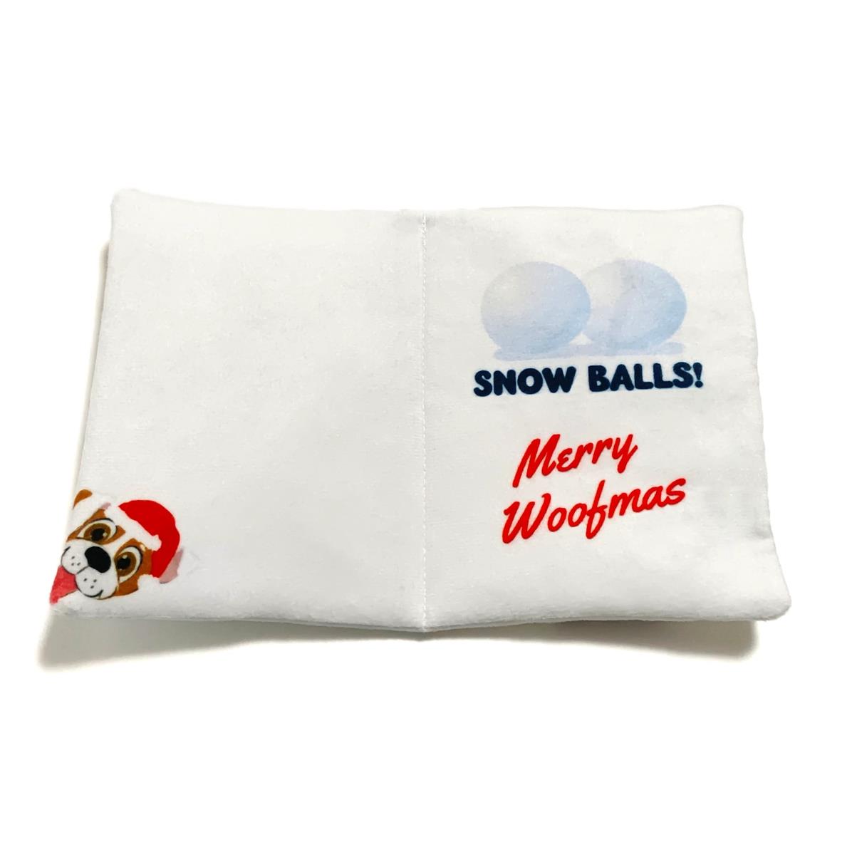 Snow Balls Plush Dog Christmas Card