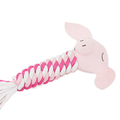 Cupid & Comet Pig in Blanket Rope Cat Toy