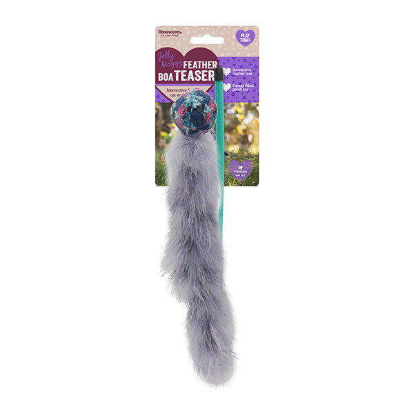 Jolly Moggy Feather Boa Teaser Cat Toy Assorted Colours