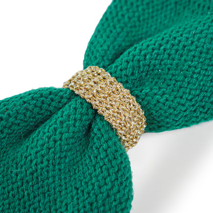 Cupid & Comet Green Knitted Bow Tie for Dogs