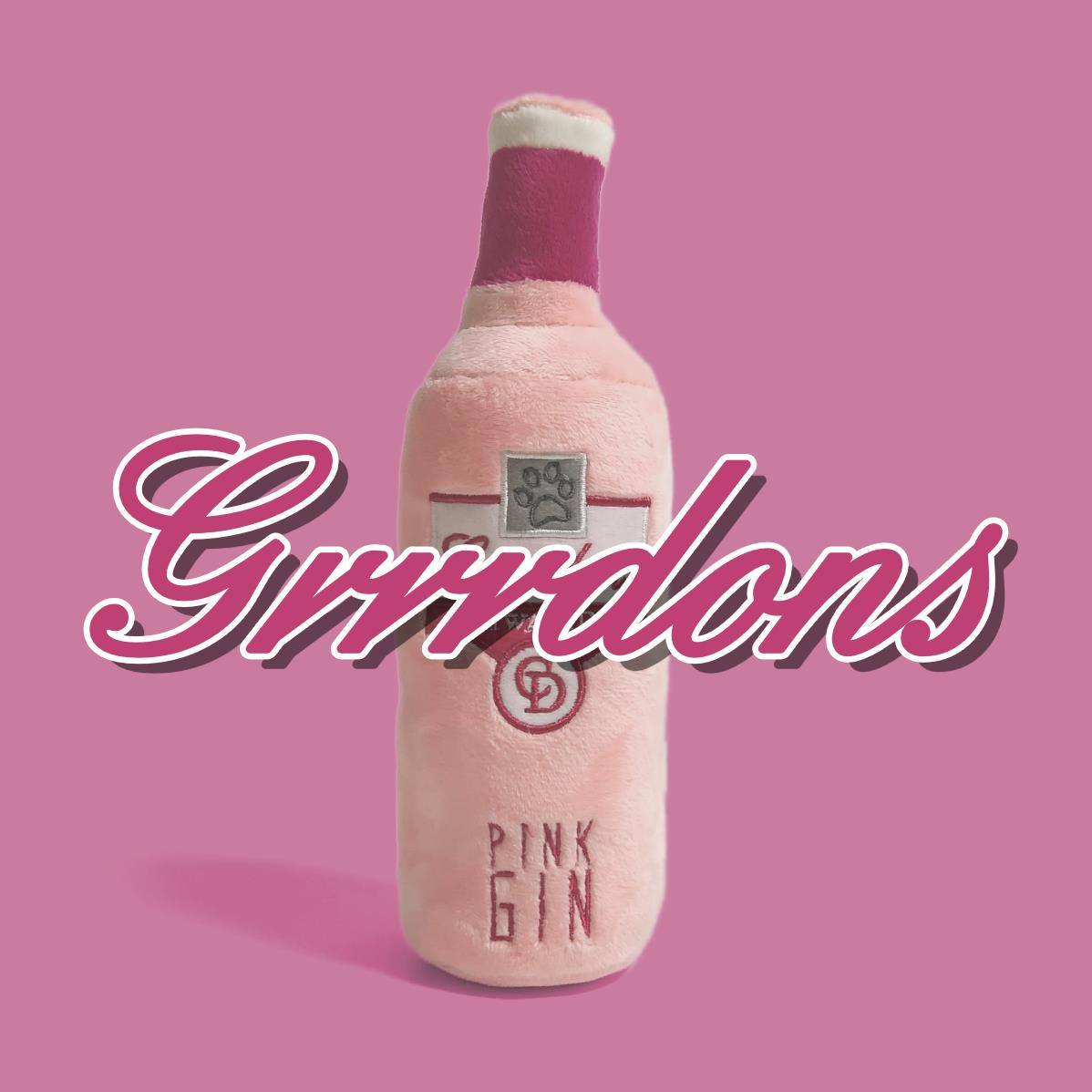 Grrrdon’s Pink Gin Bottle Plush Dog Toy