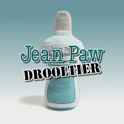 Jean Paw Drooltier Paw Homme Perfume Bottle Plush Dog Toy