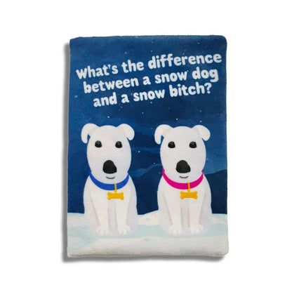 Snow Balls Plush Dog Christmas Card