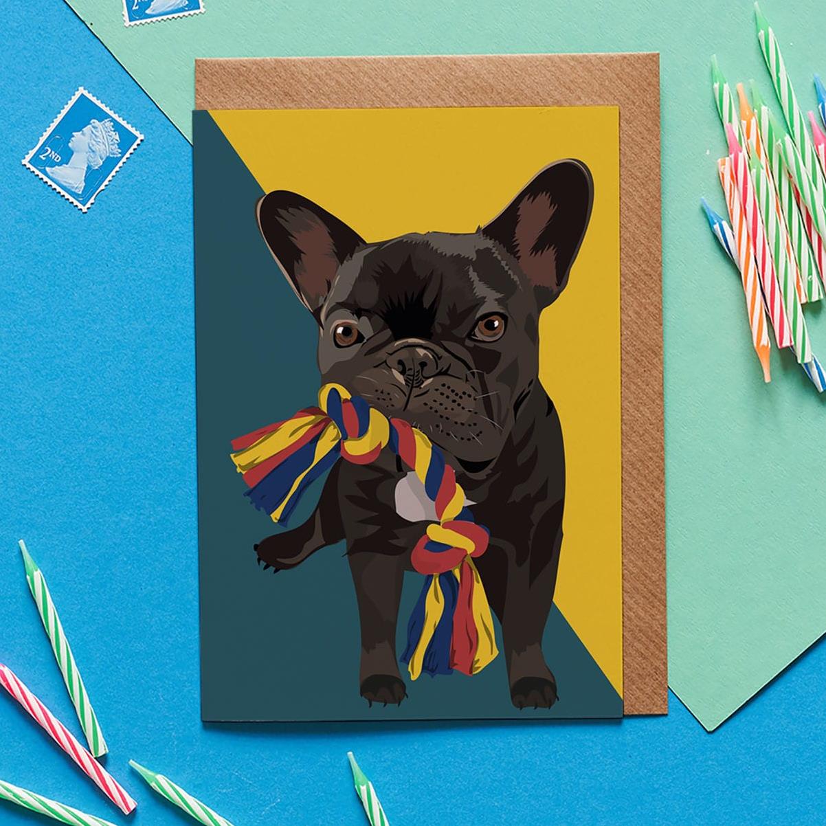 Ronnie the Frenchie Dog Greeting Card