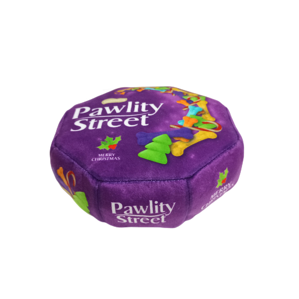 Pawlity Street Chocolate Tin Plush Dog Toy