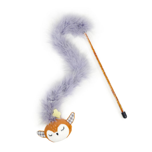 Cupid & Comet Reindeer Tinsel Cat Teaser Cat Toy