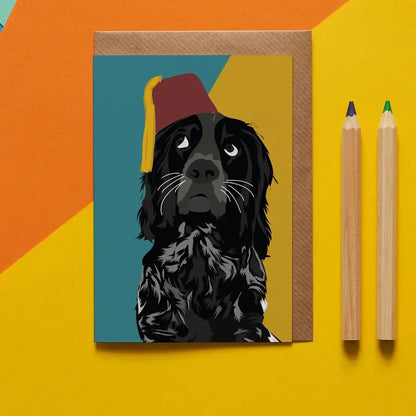 Rolf the Spaniel Dog Greeting Card