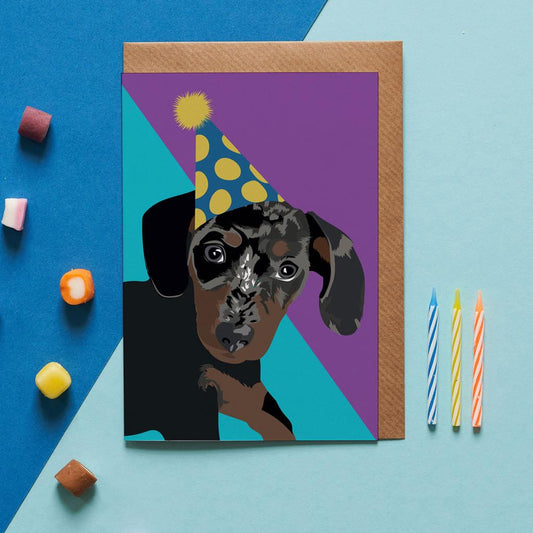 Stella the Sausage Dog Greeting Card