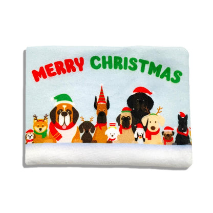 Dog Line Up Merry Christmas Plush Dog Card