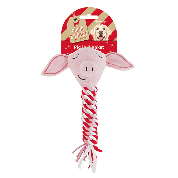 Cupid & Comet Pig in Blanket Dog Toy