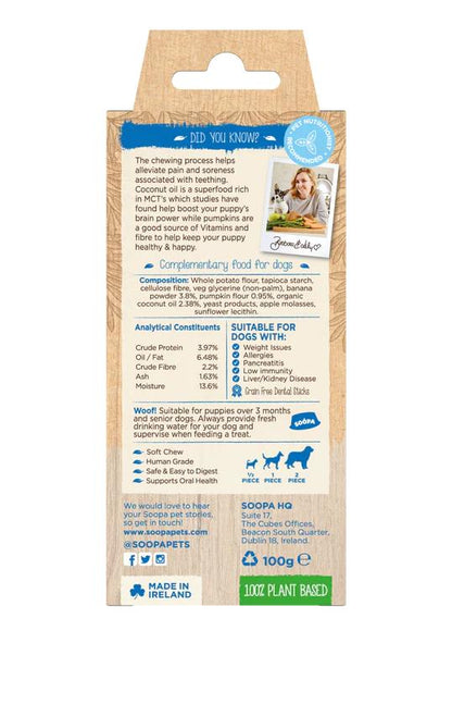 Banana & Pumpkin Dental Sticks for Puppies 100g