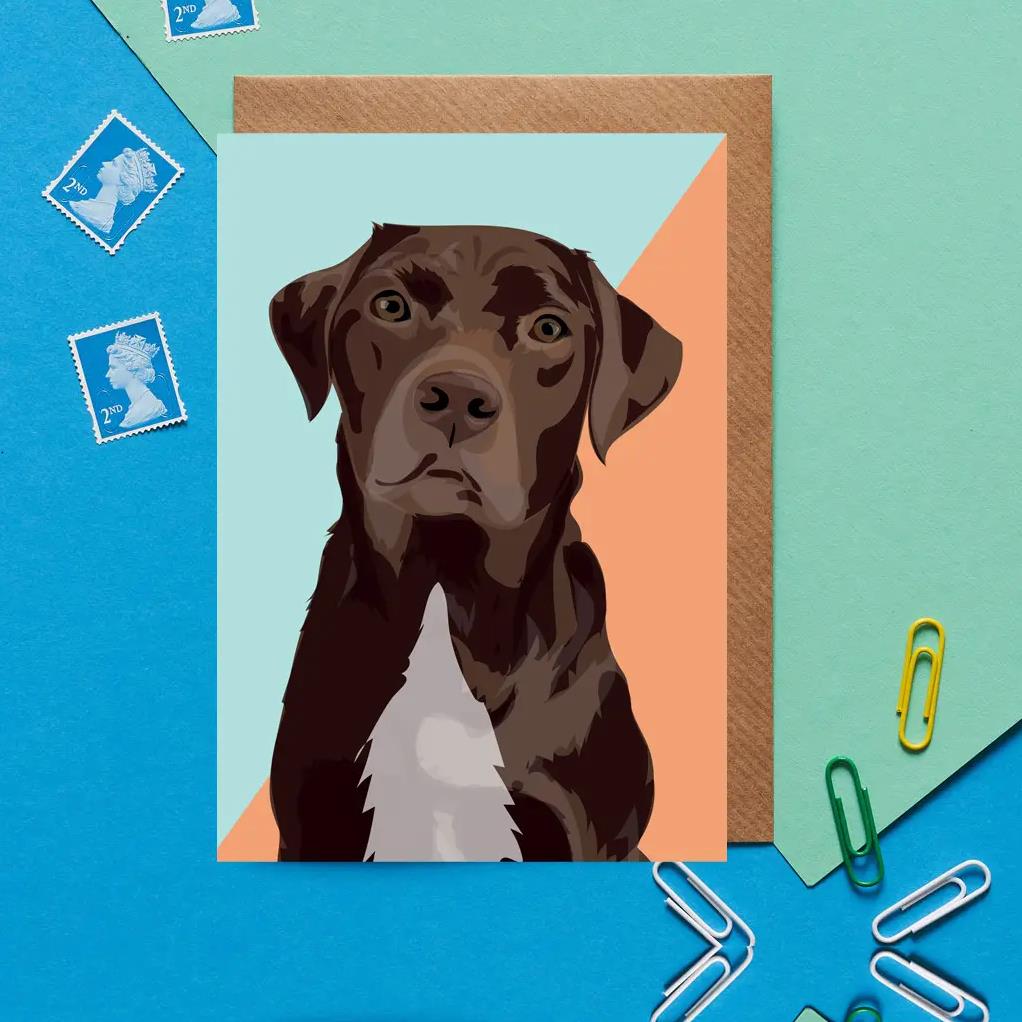 Brownie the Brown Labrador Dog Greeting Card