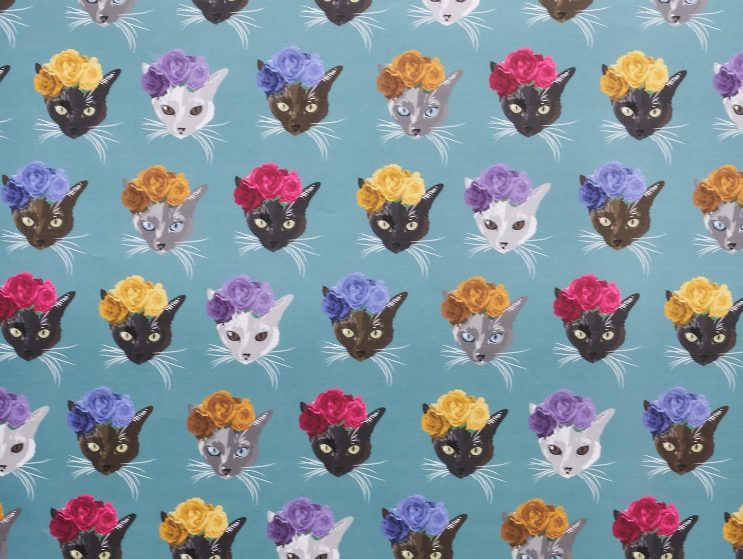 Frida Cat with Flower Crown Wrapping Paper