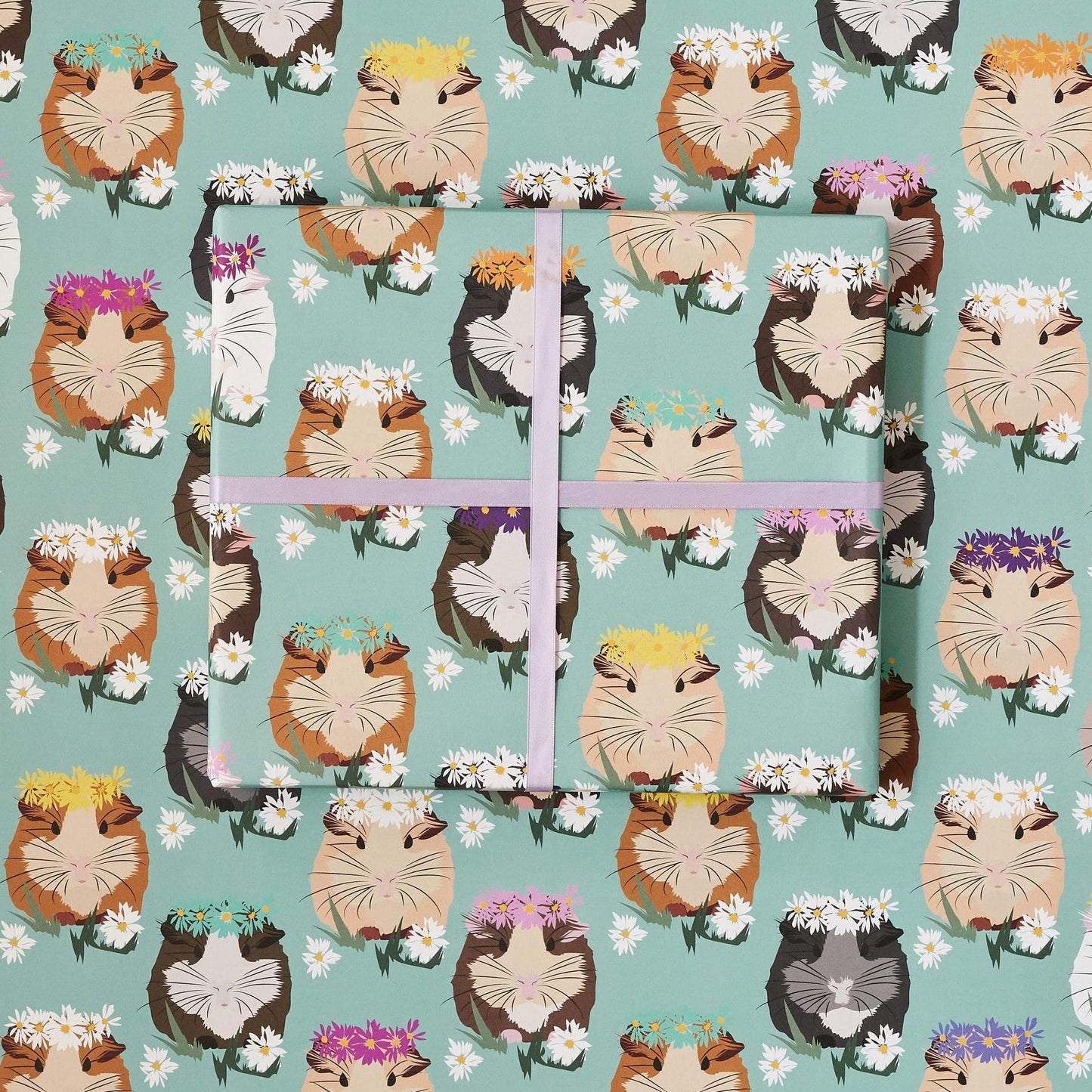 Guinea Pig Garden Party Wrapping Paper