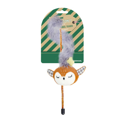 Cupid & Comet Reindeer Tinsel Cat Teaser Cat Toy