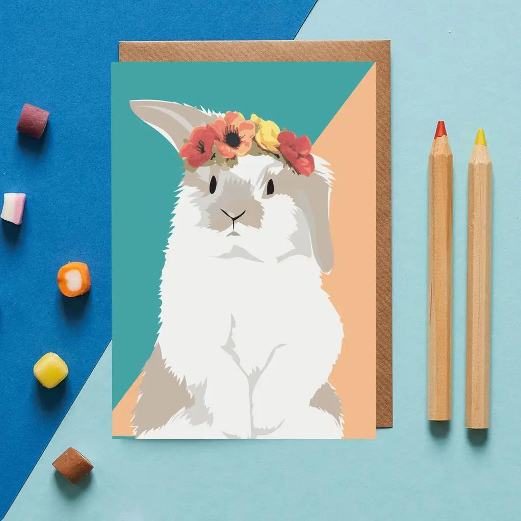 Snowy the White Rabbit Greeting Card