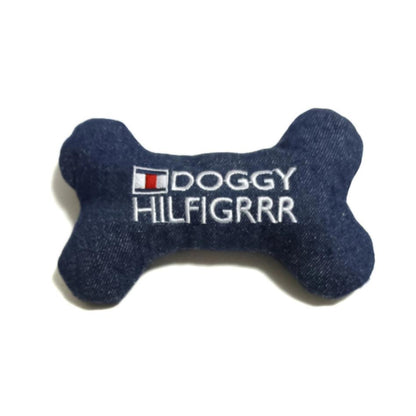 Doggy Hilfigrrr Parody Bone Plush Dog Toy