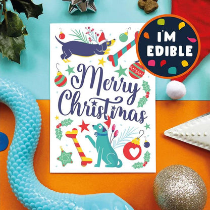 'Merry Christmas' Chicken Flavoured Edible Christmas Card For Dogs