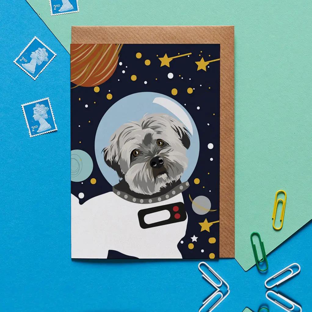 Jenkins the Havanese Astro Dog Greeting Card