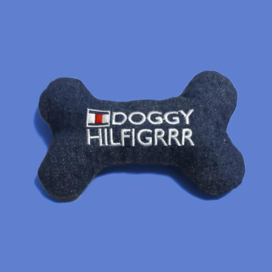 Doggy Hilfigrrr Parody Bone Plush Dog Toy