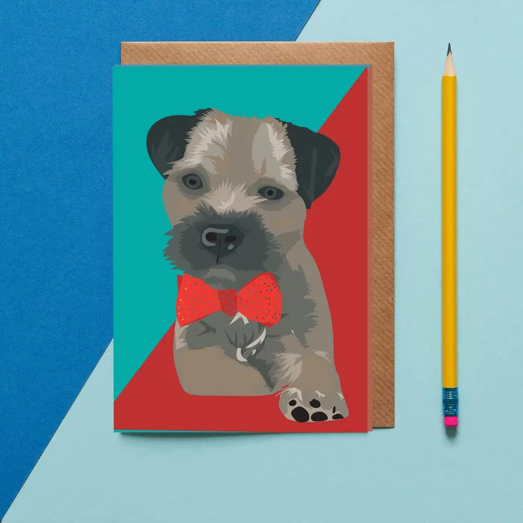 Obi the Border Terrier Dog Greeting Card