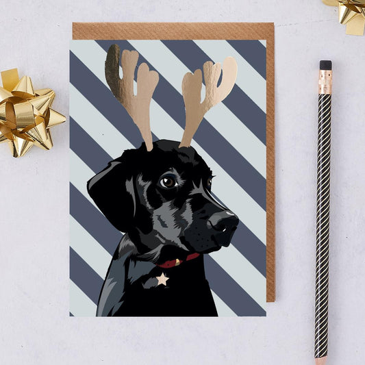 Bolt the Black Labrador Dog Christmas Card