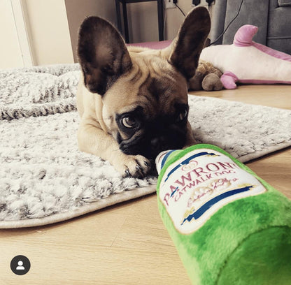 Pawroni Beer Bottle Plush Dog Toy